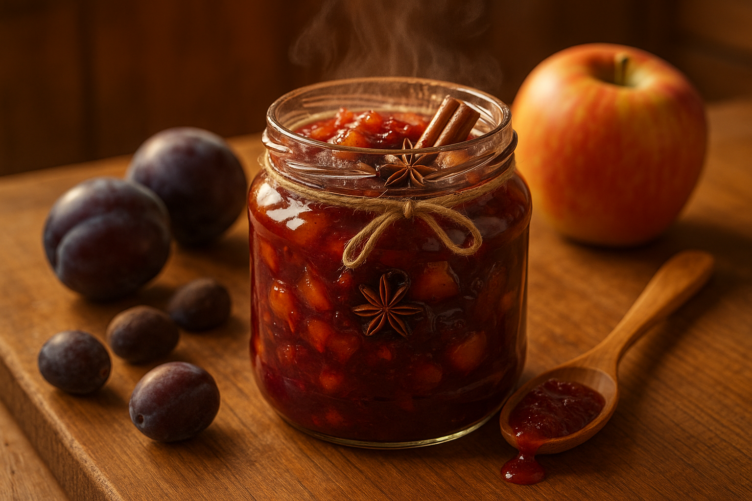 Spiced Plum and Apple Jam 12oz